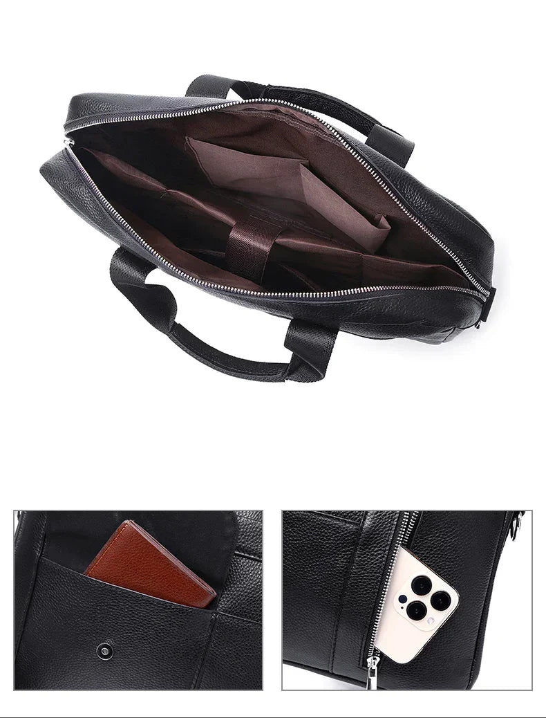 Sacoche homme cuir noir