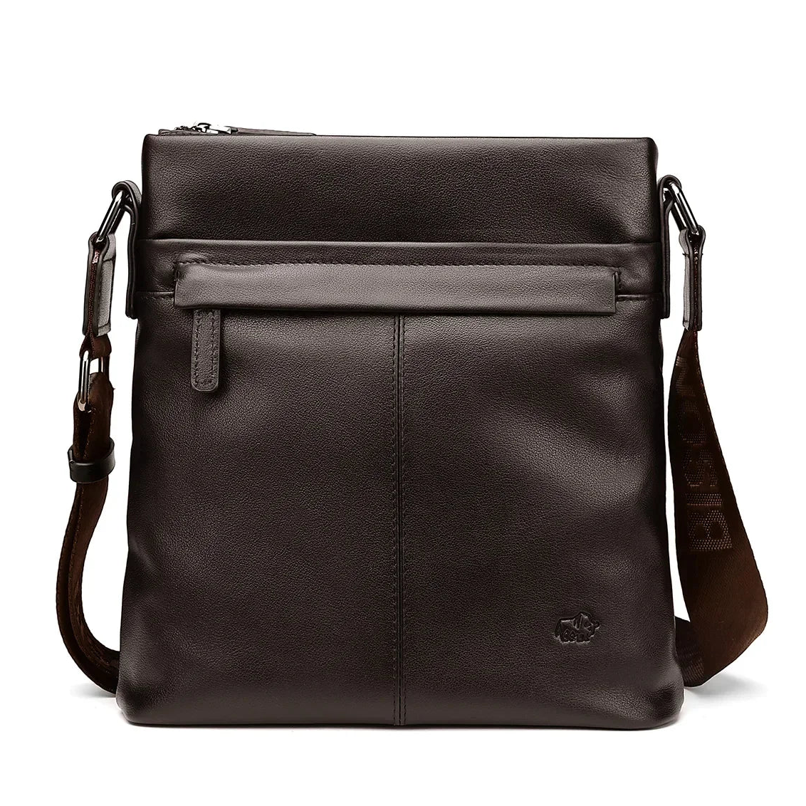 Sacoche homme cuir souple marron foncé