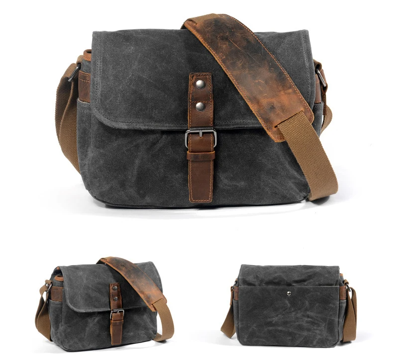 Sacoche homme toile vintage