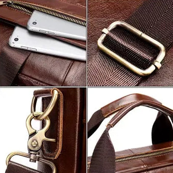 sacoche ordinateur homme cuir marron fonce 