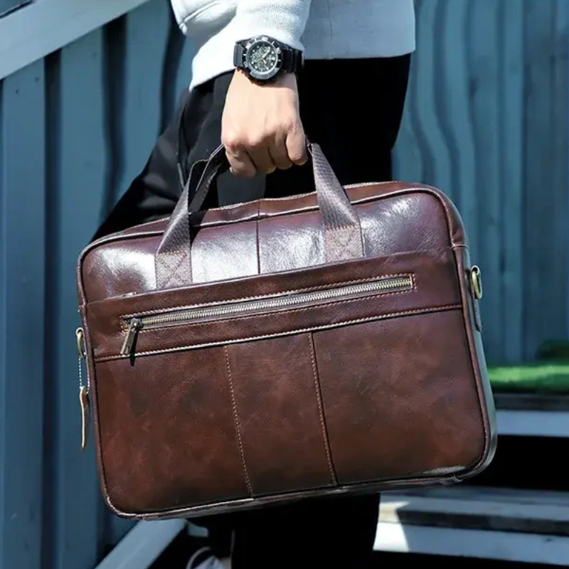 sacoche ordinateur homme cuir marron fonce