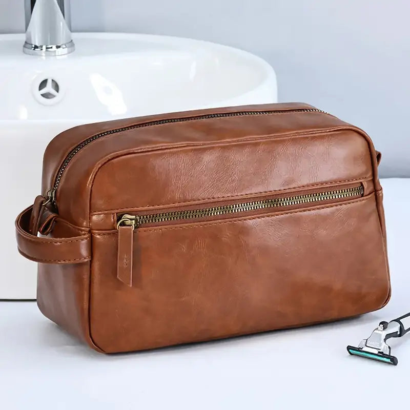 Trousse de Toilette pour Homme Marron