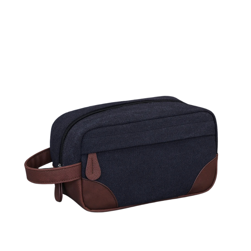 Sac De Toilette/sacoche De Voyage Vintage En Cuir - Marron - Très Bon état (sans Clé)