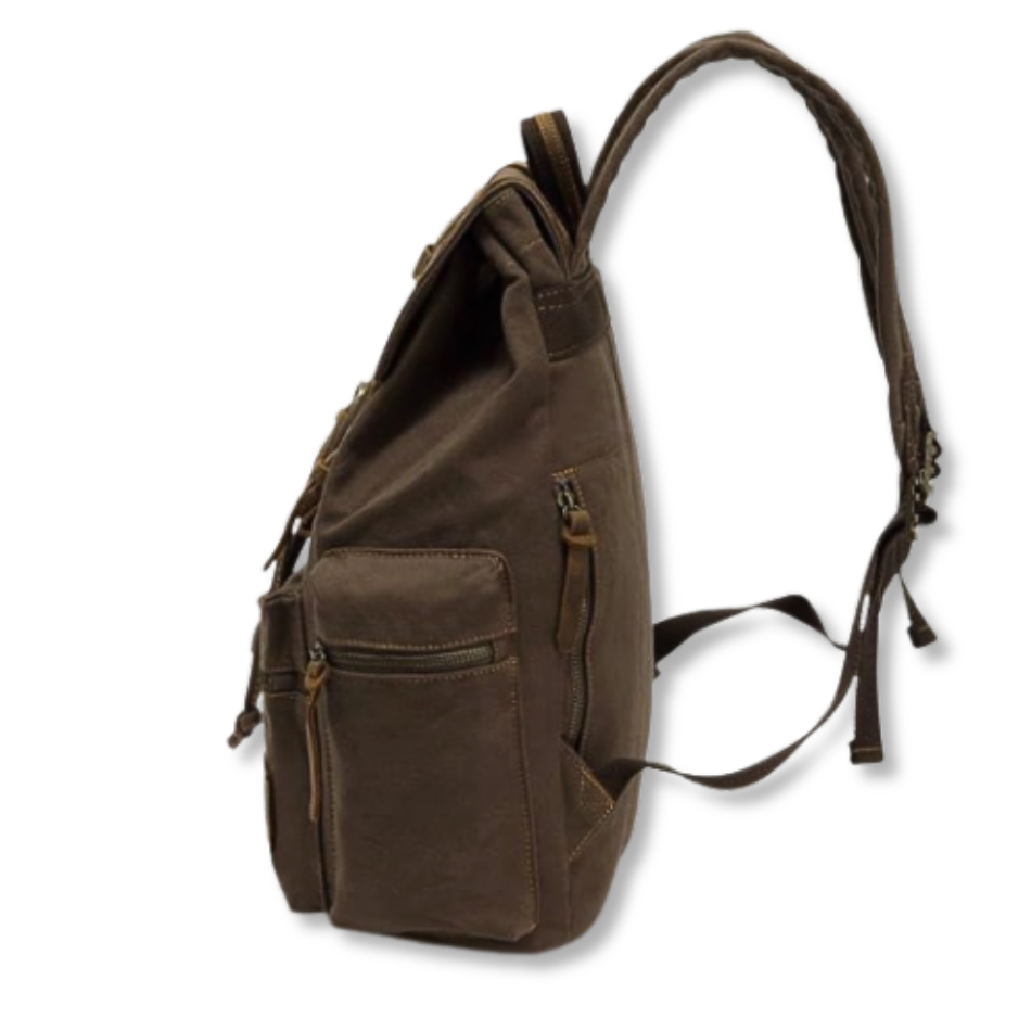 vintage sac a dos marron fonce